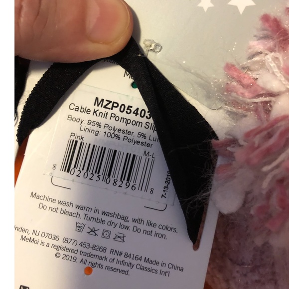 MeMoi pink shimmery plush knit slippers NWT - Picture 6 of 12